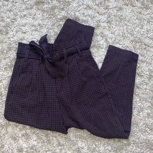 plaid paper bag pants